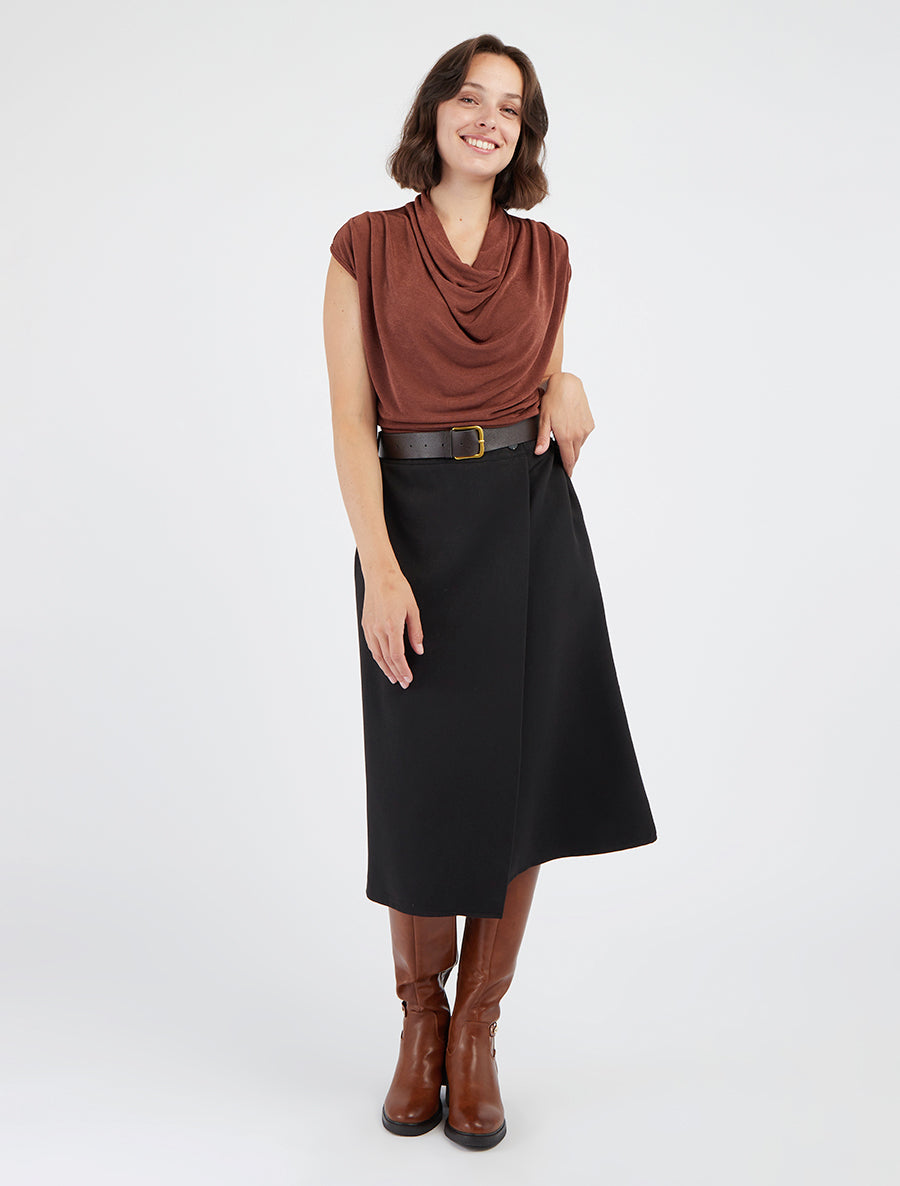 Wickelrock in Midilänge - Schwarz
