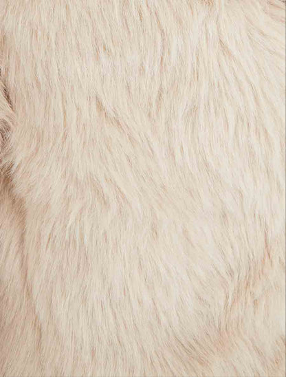 Blouson court à fourrure synthétique - Beige - 3