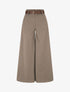 Pantalon wide leg en tweed - Taupe - 1