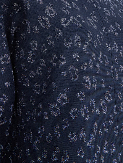 Pull imprimé léopard irisé - Marine - 3