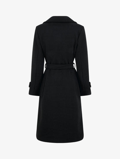 Manteau long croisé à boutons - Noir - 2