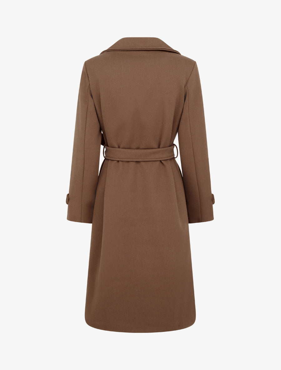 Manteau long croisé à boutons - Marron - 2