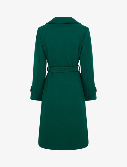 Manteau long croisé à boutons - Vert sapin - 2