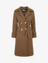 Manteau droit croisé à boutons - Marron - 1