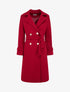 Manteau droit croisé à boutons - Rouge - 1