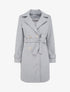 Manteau droit croisé à boutons - Gris clair - 1