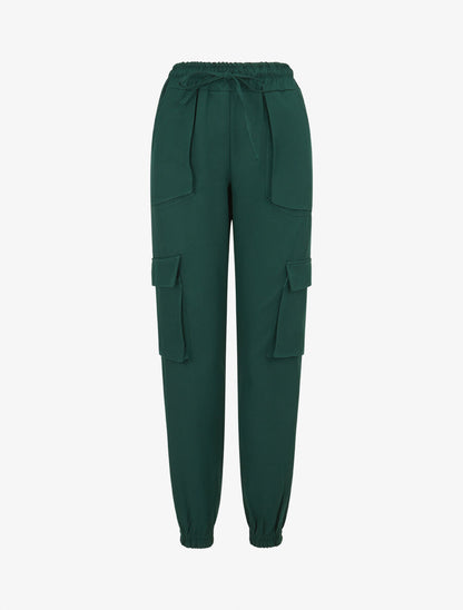 Pantalon cargo uni - Vert - 1