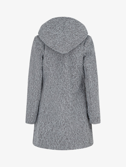 Manteau duveteux à capuche - Gris - 2
