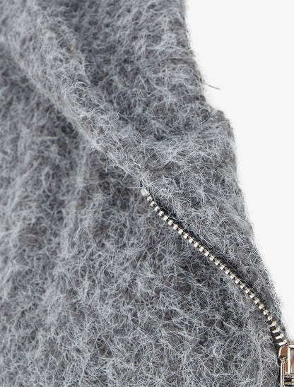 Manteau duveteux à capuche - Gris - 3
