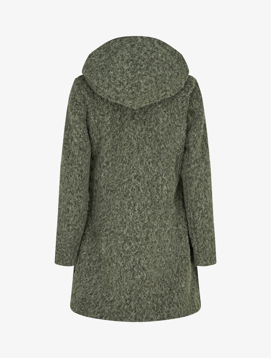 Manteau duveteux à capuche - Kaki - 2