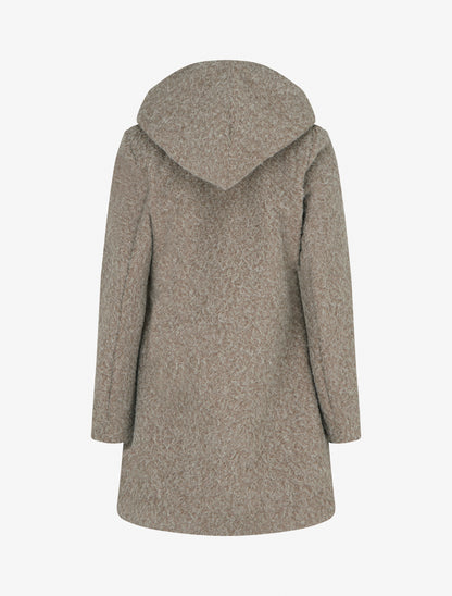 Manteau duveteux à capuche - Taupe - 2