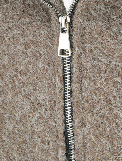 Manteau duveteux à capuche - Taupe - 3
