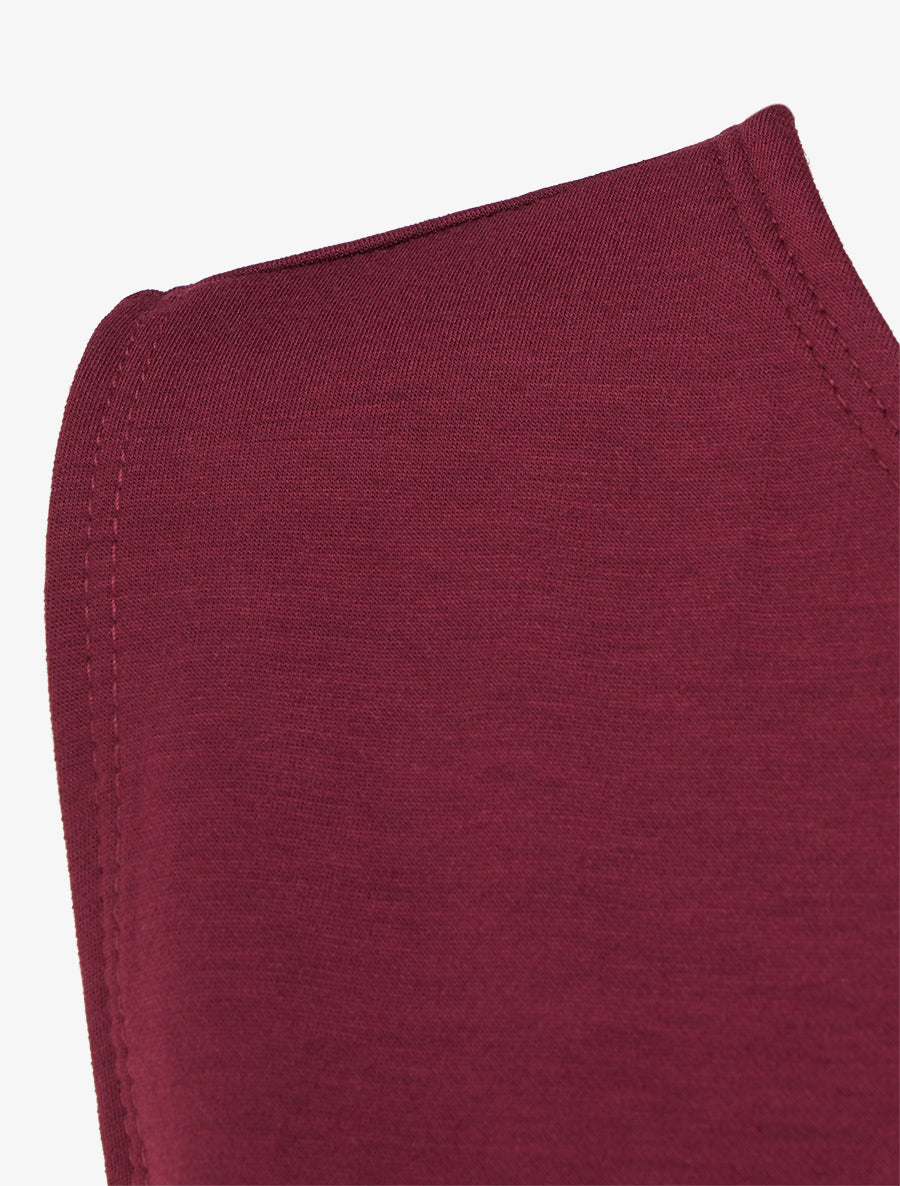 Robe longue fendue à empiècement bijou - Lie de vin - 3