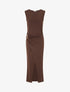 Robe longue fendue à empiècement bijou - Marron - 1