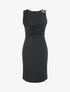 Robe fourreau à empiècement bijou - Noir - 1