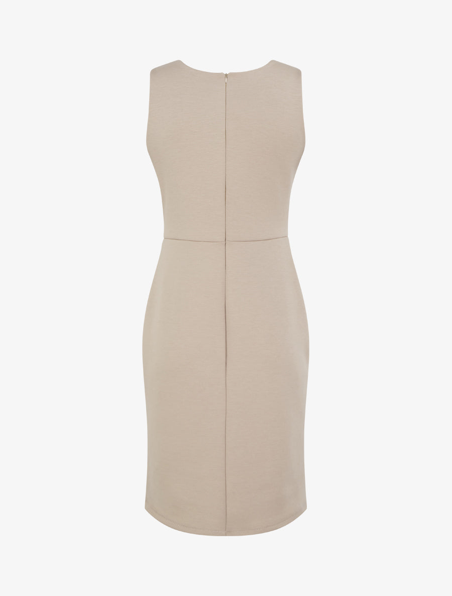 Etuikleid mit Schmuckeinsatz - Beige
