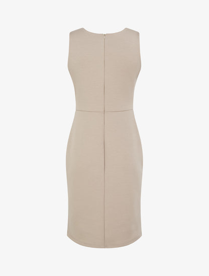 Etuikleid mit Schmuckeinsatz - Beige