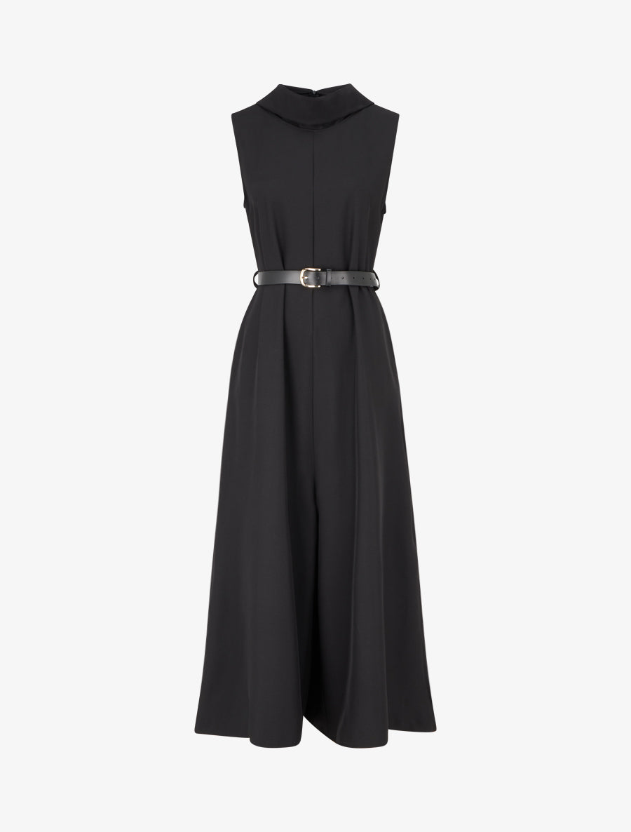 Combinaison ample sans manches à col à revers - Noir - 1