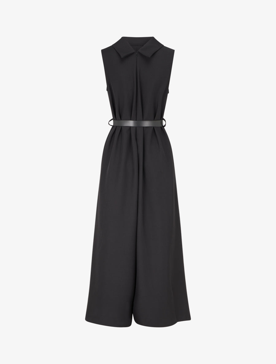 Combinaison ample sans manches à col à revers - Noir - 2