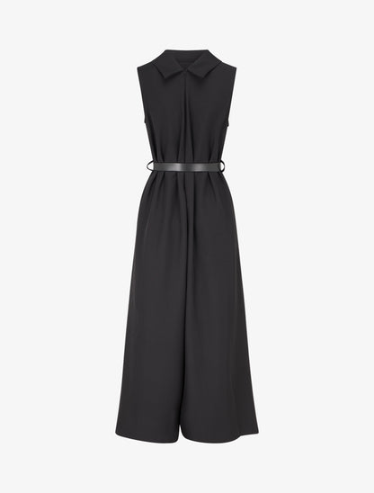 Combinaison ample sans manches à col à revers - Noir - 2