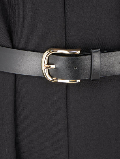 Combinaison ample sans manches à col à revers - Noir - 3