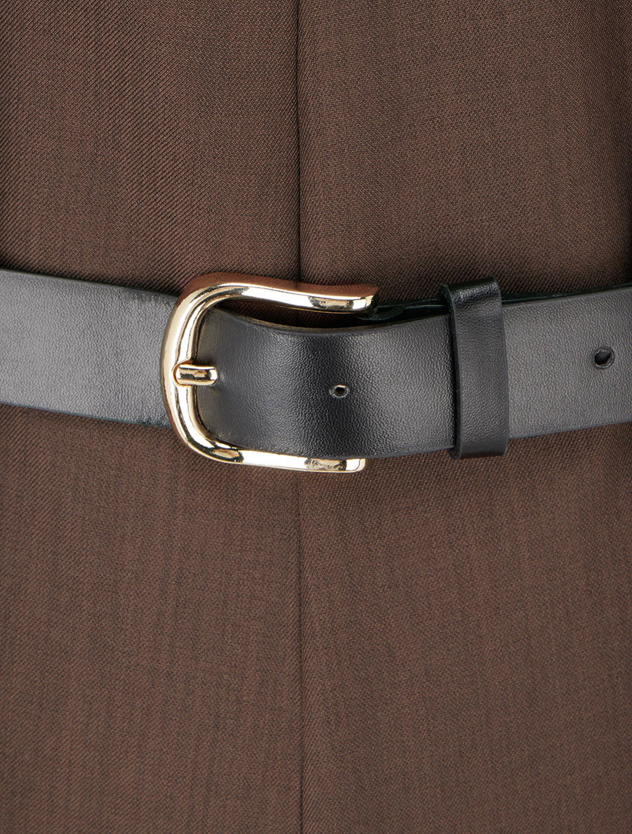 Combinaison ample sans manches à col à revers - Marron - 3