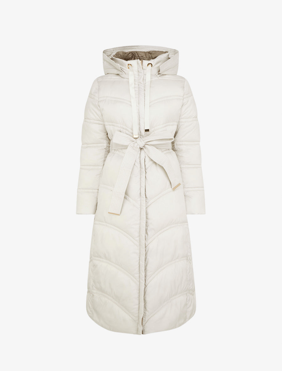 Doudoune longue à capuche - Blanc cassé - 1