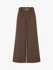 Elastische Hose mit weitem Schnitt - Braun