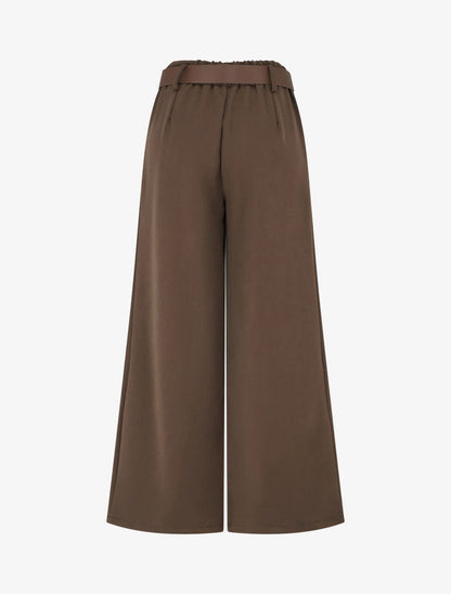 Elastische Hose mit weitem Schnitt - Braun