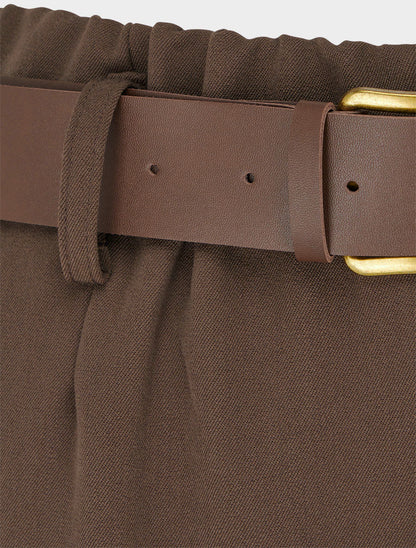 Elastische Hose mit weitem Schnitt - Braun