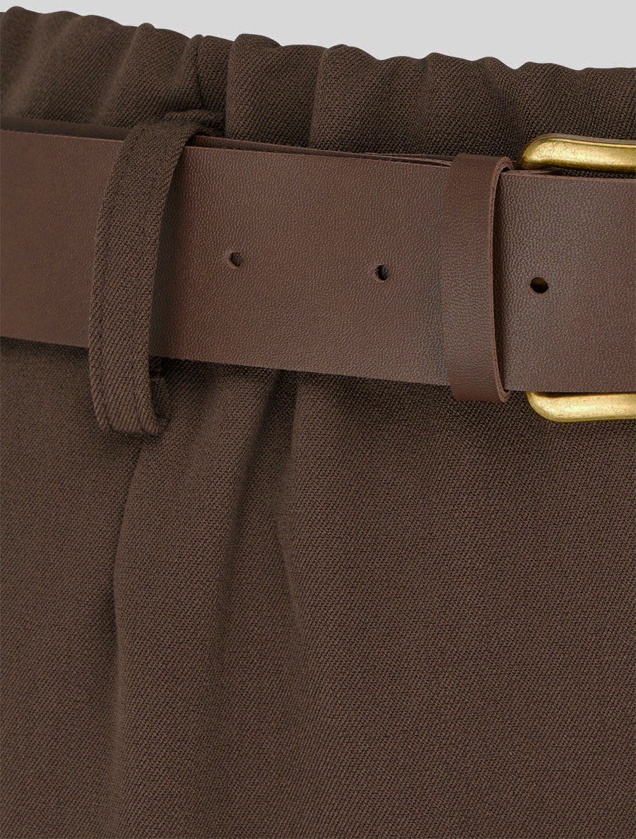 Elastische Hose mit weitem Schnitt - Braun