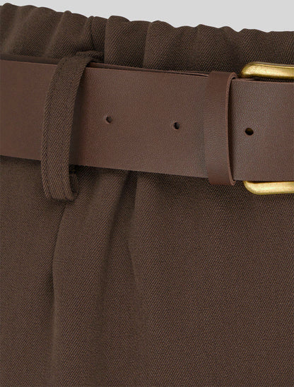 Elastische Hose mit weitem Schnitt - Braun