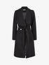 Manteau long ceinturé - Noir - 1