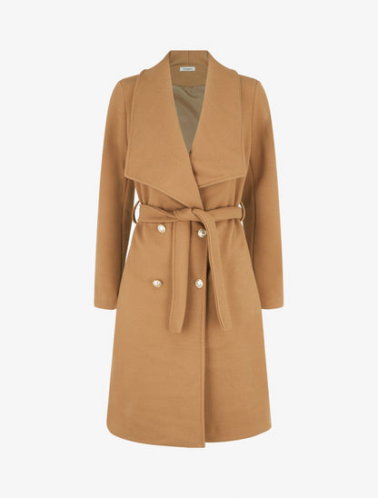 Manteau long ceinturé - Camel - 1