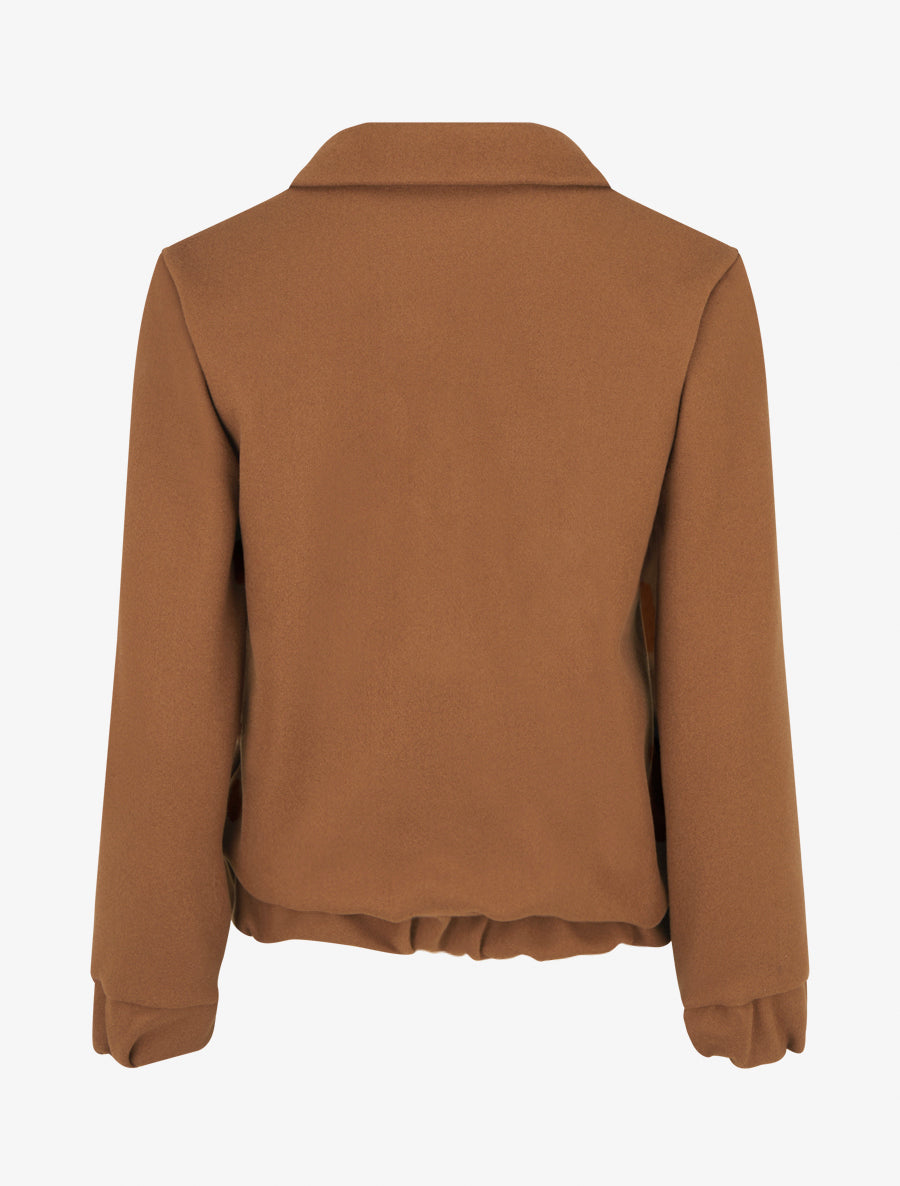 Blouson zippé à bords élastiqués - Camel - 2