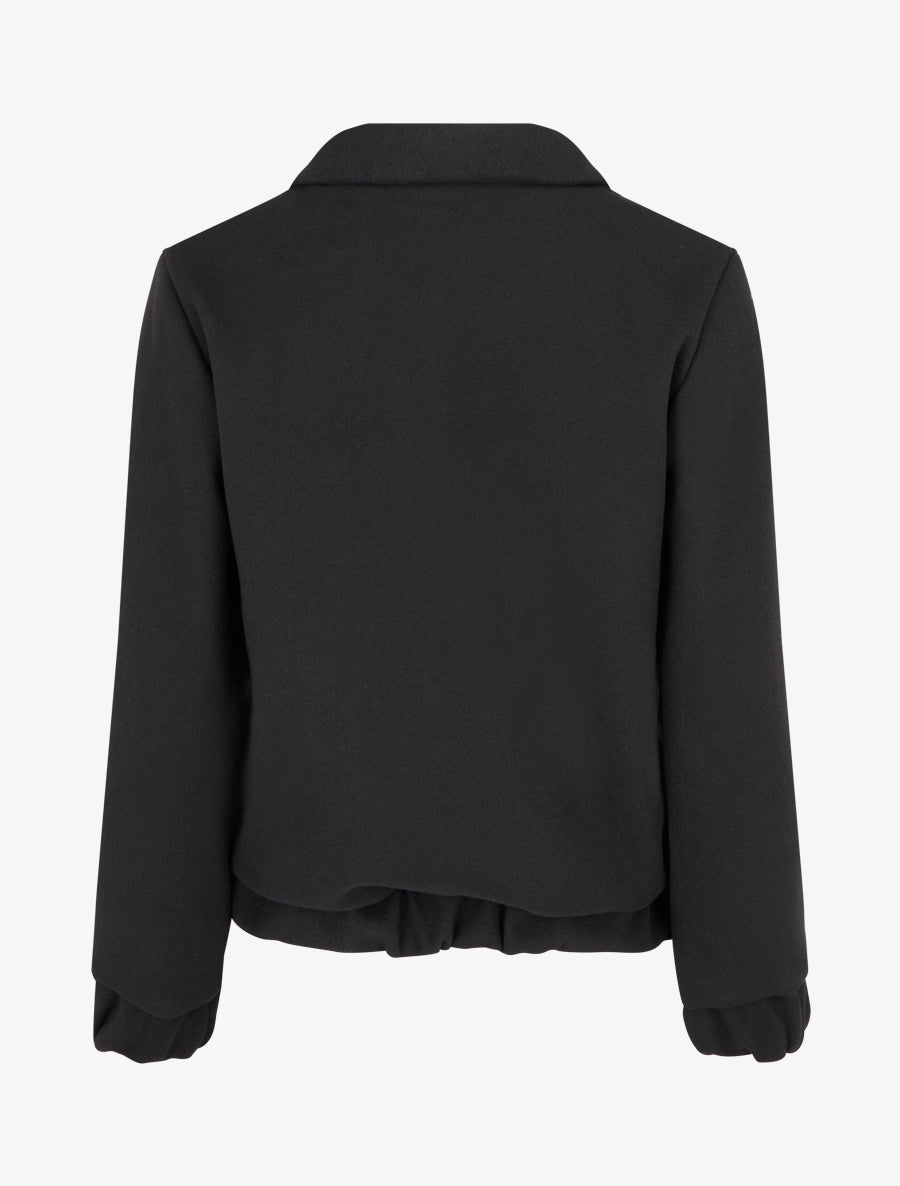 Blouson zippé à bords élastiqués - Noir - 2