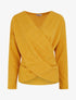 Pull fin uni à col cache-coeur - Jaune moutarde - 1