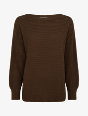 Pull uni à manches chauves-souris - Marron foncé - 1