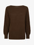 Pull uni à manches chauves-souris - Marron foncé - 1