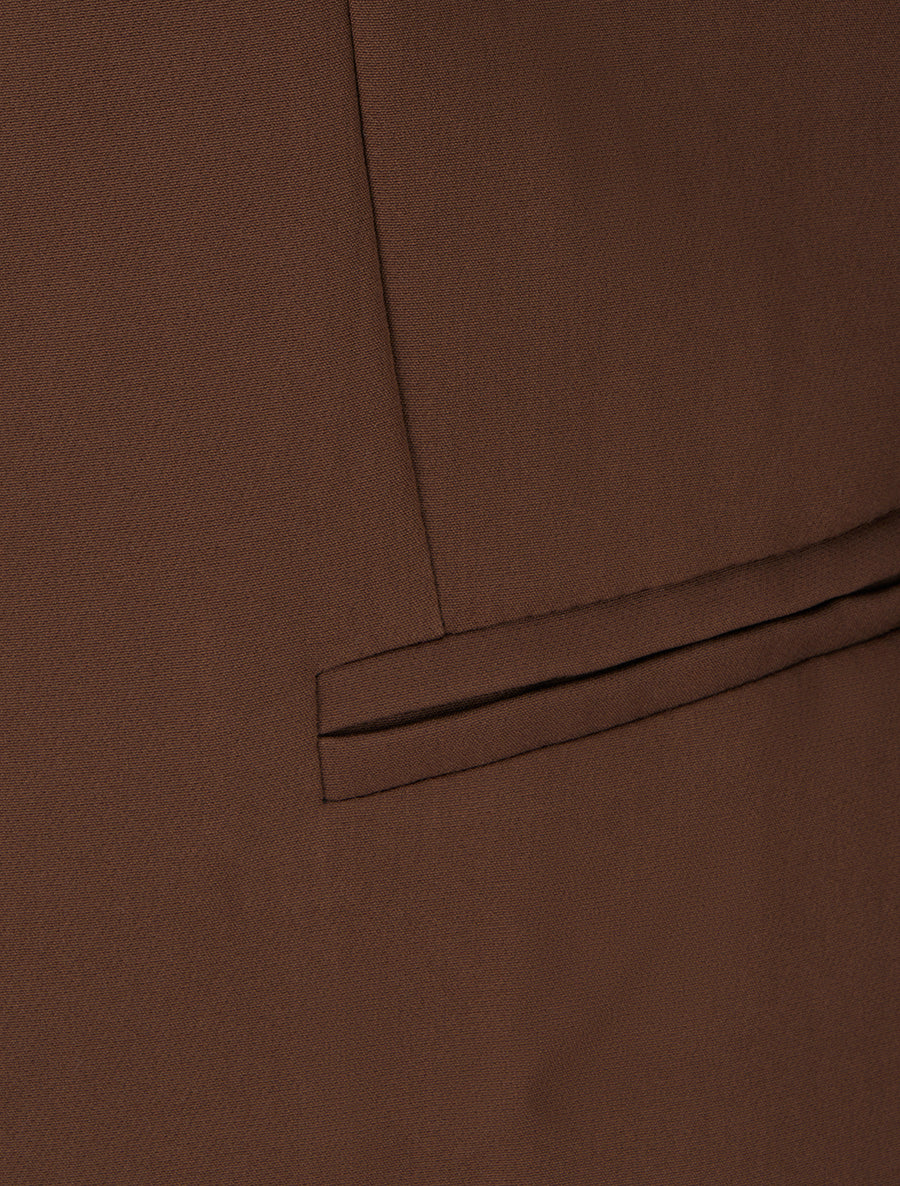 Gerade geschnittener Blazer mit Schulterpolstern - Braun