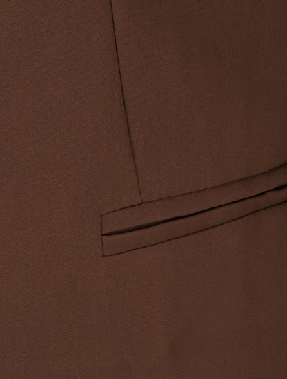 Gerade geschnittener Blazer mit Schulterpolstern - Braun