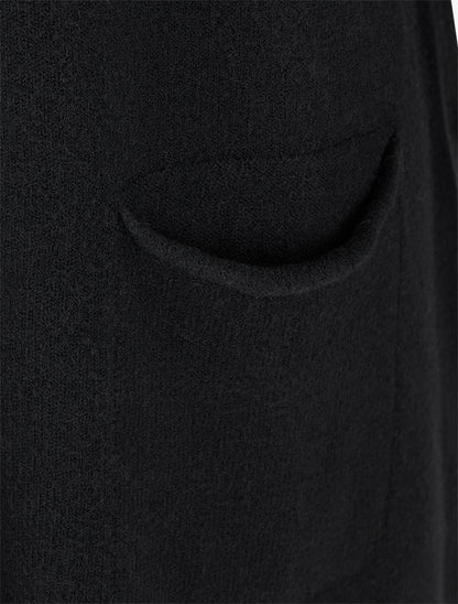 Pull long uni à poches - Noir - 3