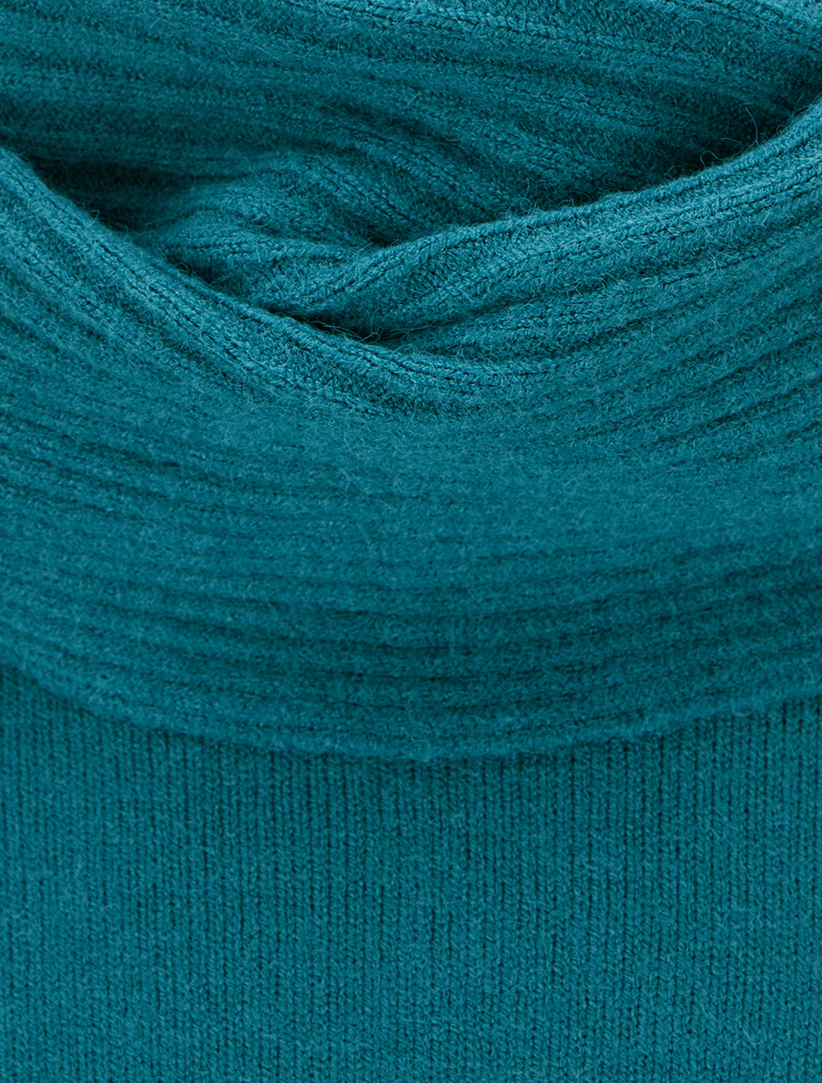 Pull droit à col roulé lâche - Bleu canard - 3