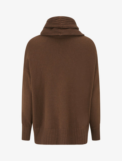 Pull droit à col roulé lâche - Marron - 2