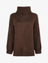Pull coupe carrée à col roulé - Marron - 1