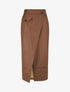 Jupe longue en simili effet portefeuille - Marron - 1