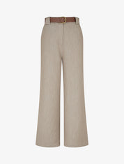 Pantalon droit fluide uni - Taupe - 1