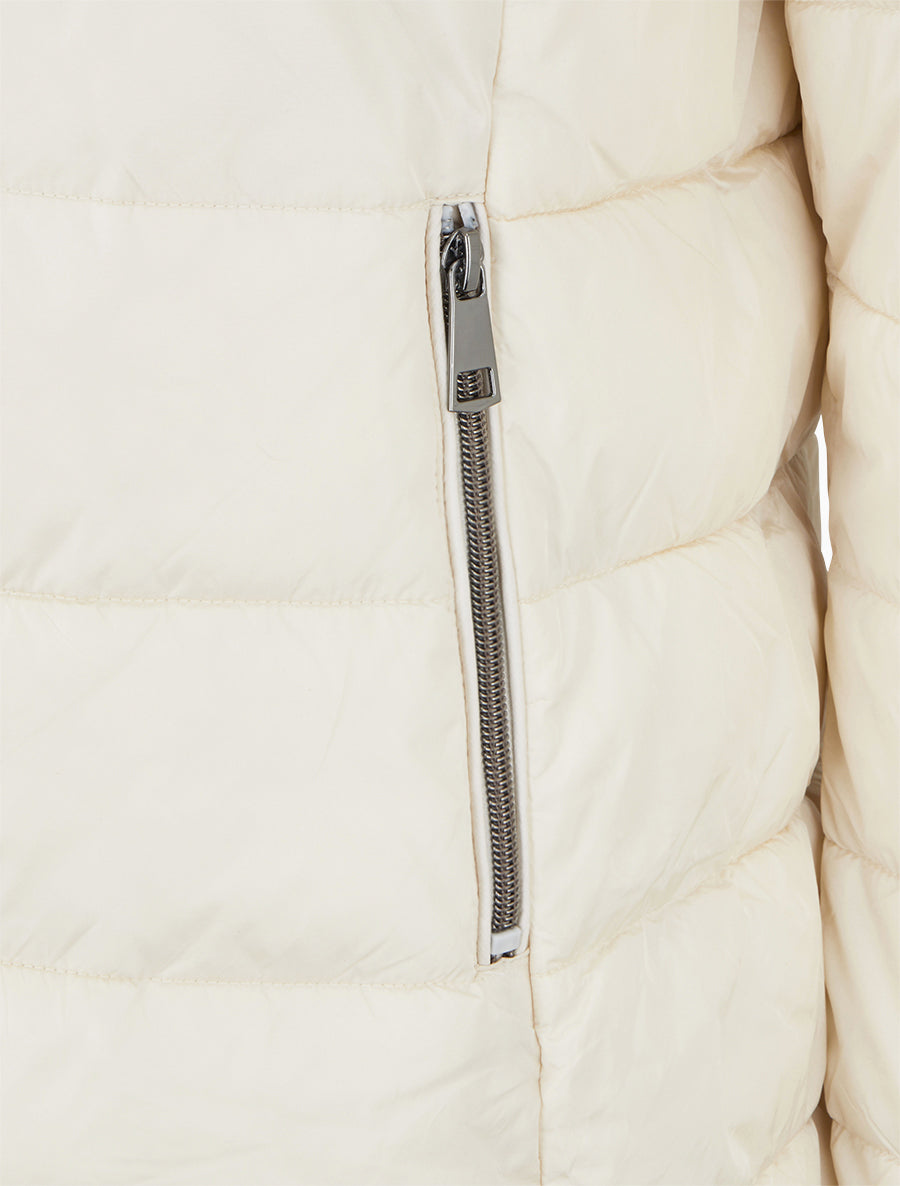 Doudoune droite à capuche amovible - Blanc - 3