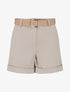 Short ceinturé à revers - Taupe - 1