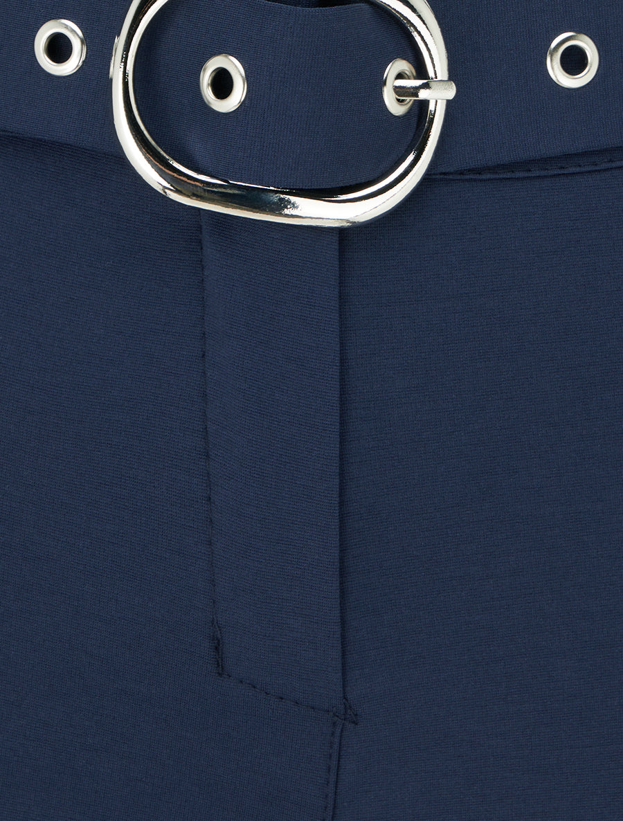 Pantalon droit ceinturé - Marine - 3